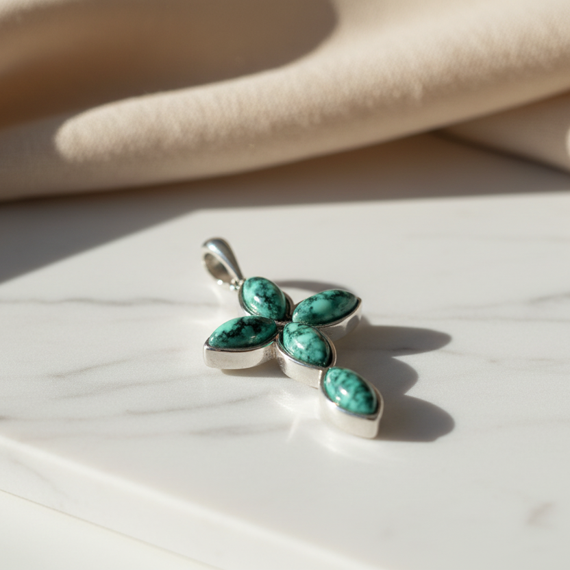 Crucifix of Jesus, Christian cross, jadeite stone pendant