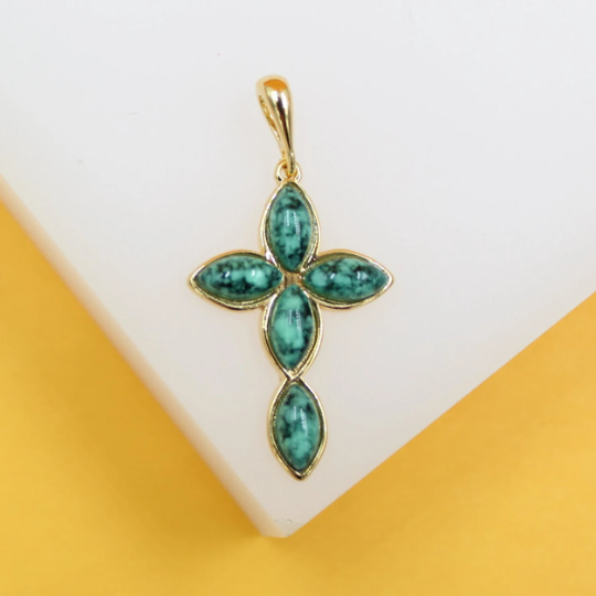 Crucifix de Jésus, croix chrétienne, pendentif en pierre de jadéite