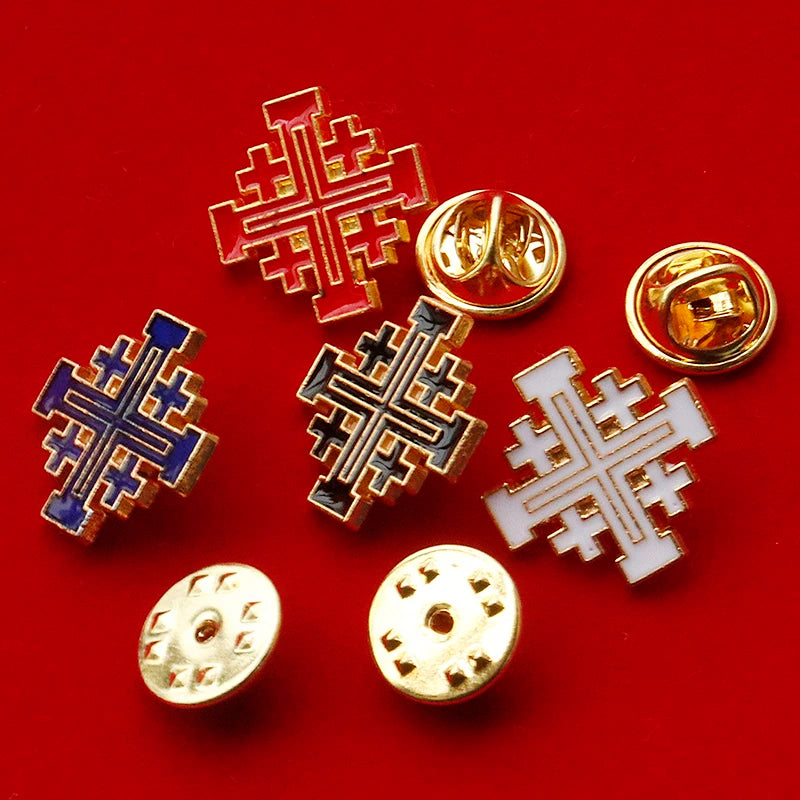 Broche Croix de Jérusalem – plusieurs coloris