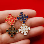 Broche Croix de Jérusalem – plusieurs coloris