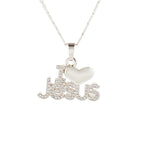 Collier chrétien « I LOVE JESUS » avec zircon – 50 cm