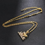 Collier chrétien « I LOVE JESUS » avec zircon – 50 cm