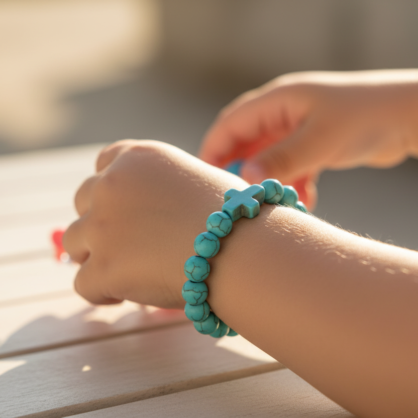 ✨ Bracelet Croix en Pierre Naturelle – Foi & Élégance au Quotidien | Stella Christi