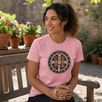 T-shirt médaille de Saint Benoît, unisexe, coupe slim, imprimé, en coton | Stella Christi
