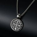 Médaille de Saint-Benoît en acier inoxydable – Collier 60 cm