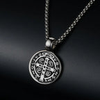 Médaille de Saint-Benoît en acier inoxydable – Collier 60 cm