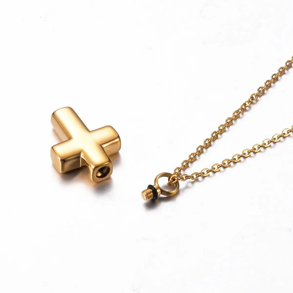 Pendentif croix souvenir – acier inoxydable