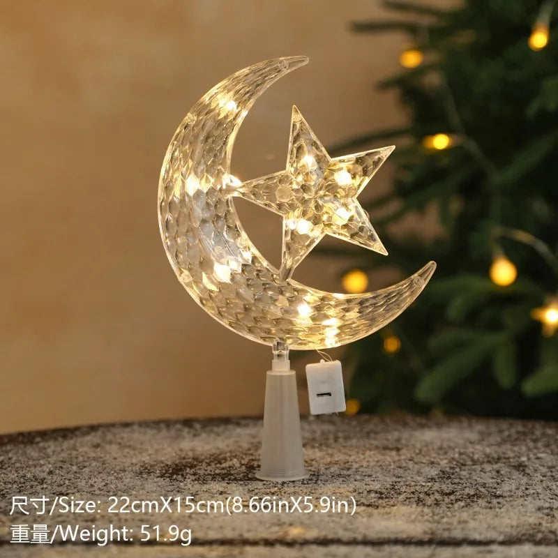 Étoiles et lunes lumineuses LED – modèles de Noël – détail 14
