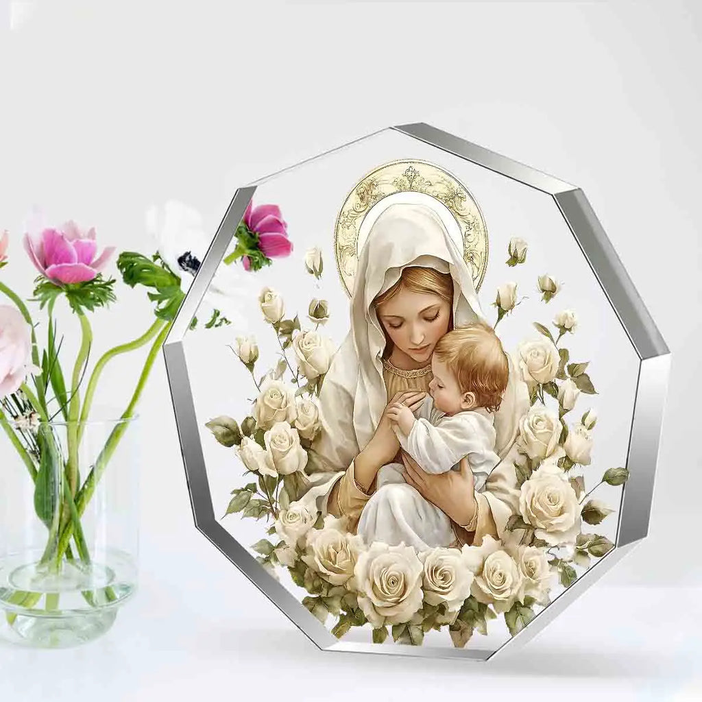 Vierge Marie et l’Enfant Jésus – décor en acrylique – visuel fournisseur 3