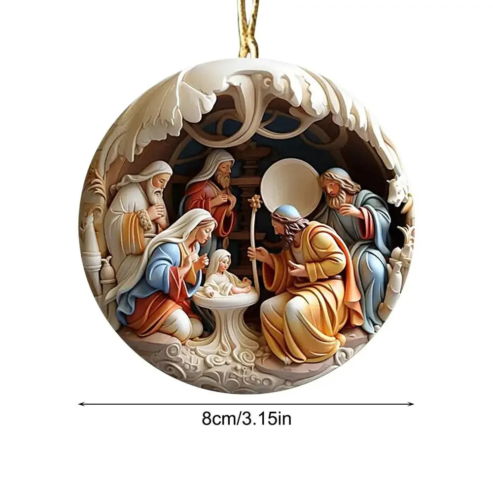 Décoration de Noël chrétienne : suspension Nativité en acrylique imprimé – visuel fournisseur 12