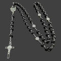 Collier chapelet style perles nacrées – croix