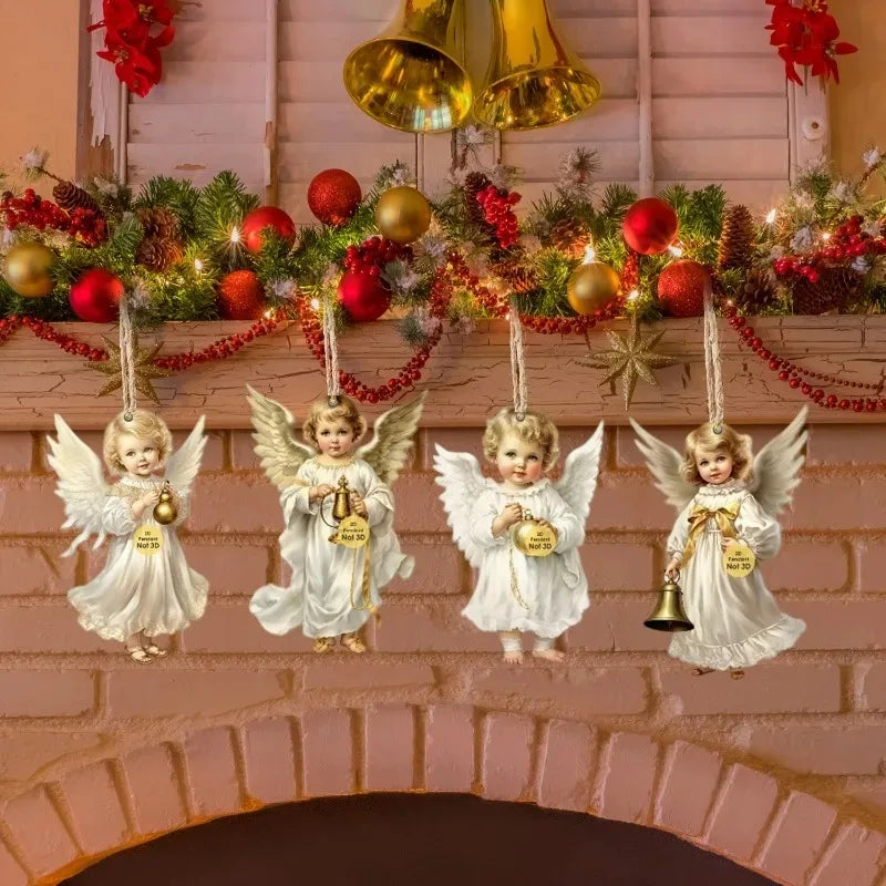 Anges de Noël vintage en bois – 12, 24 ou 60 suspensions – visuel fournisseur 3