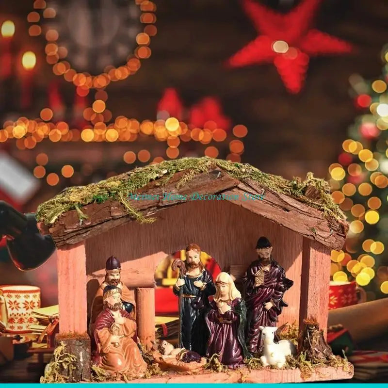 Petite crèche de Noël avec étable – scène de Nativité – visuel fournisseur 4
