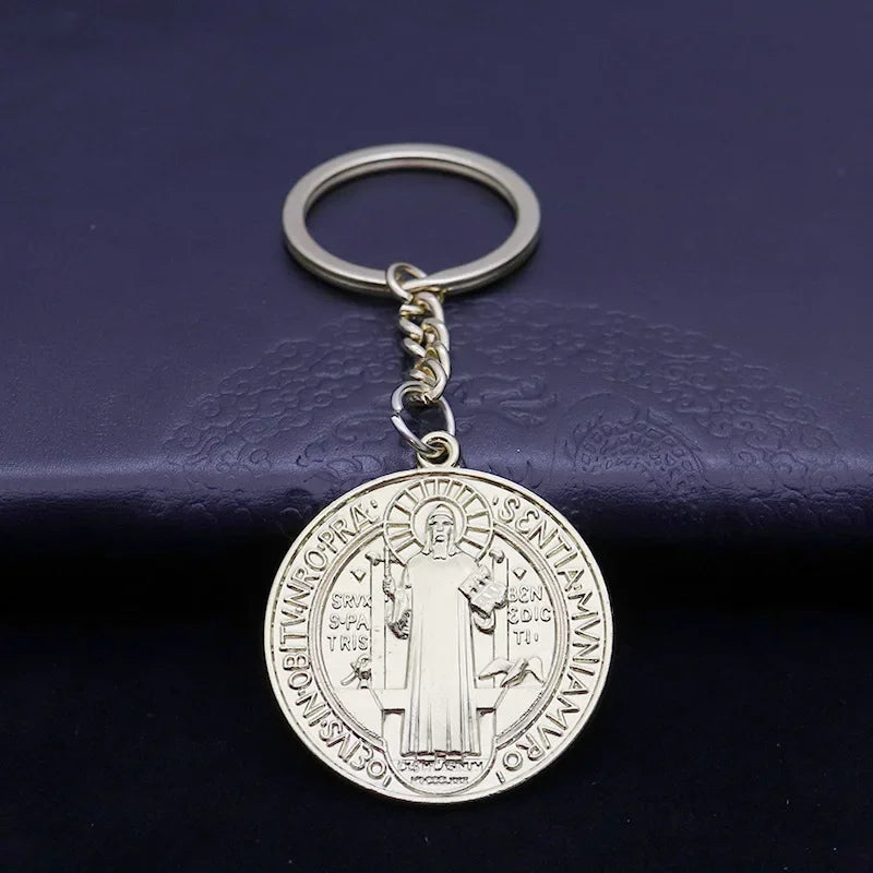 Porte-clés médaille de Saint-Benoît double face – 3 finitions