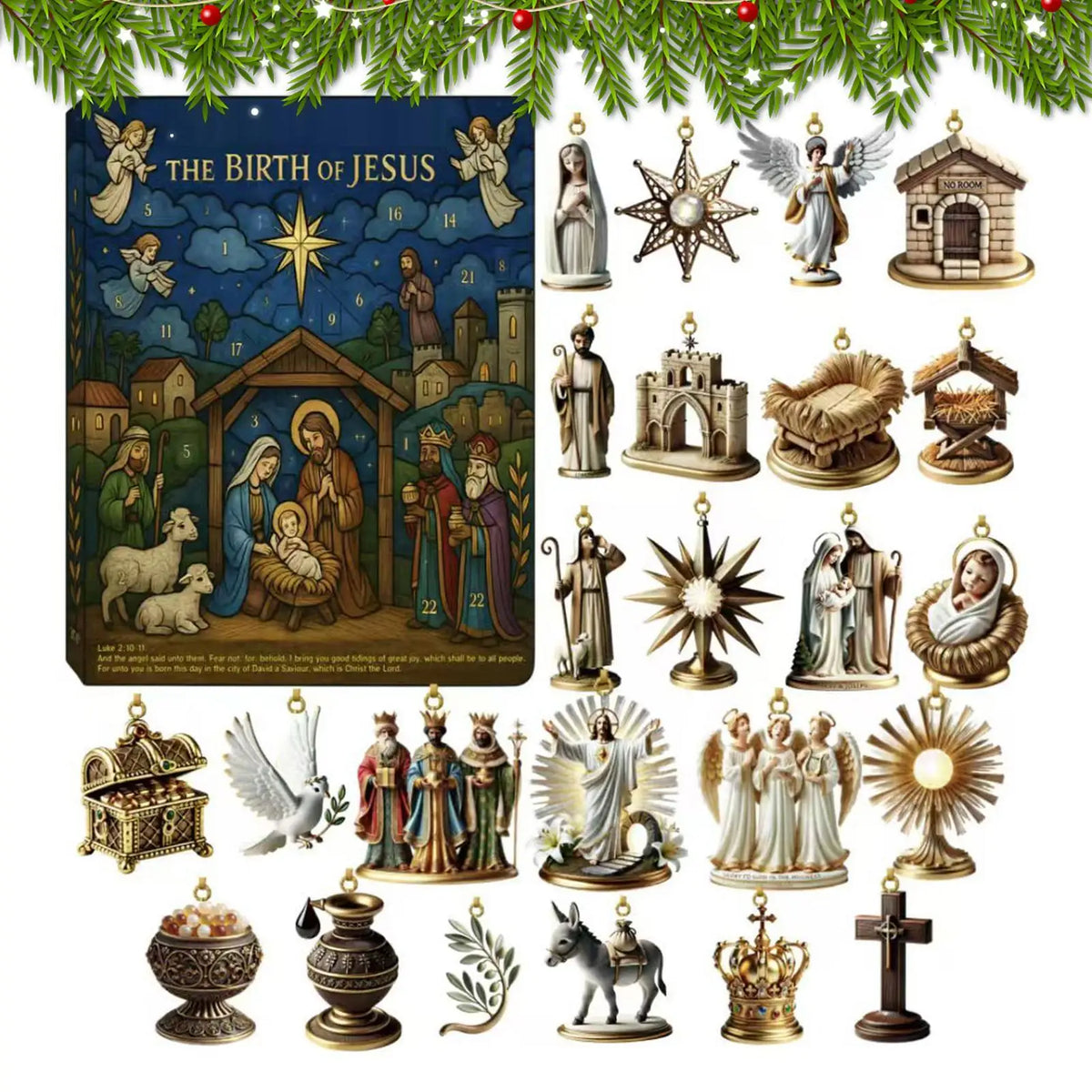 Calendrier de l’Avent Nativité – 24 suspensions en acrylique – détail 4