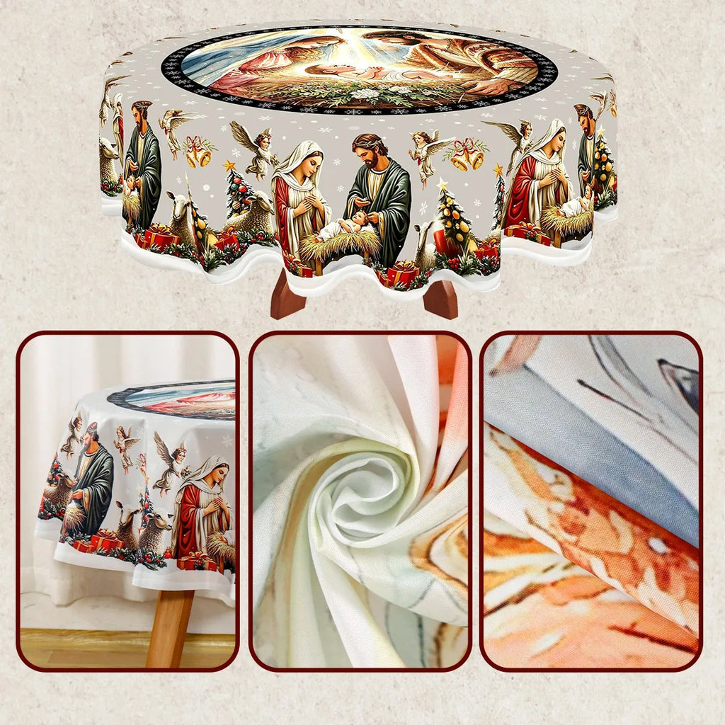 Nappe de Noël vintage – motifs de sapins – visuel fournisseur 3