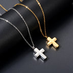 Pendentif croix souvenir – acier inoxydable
