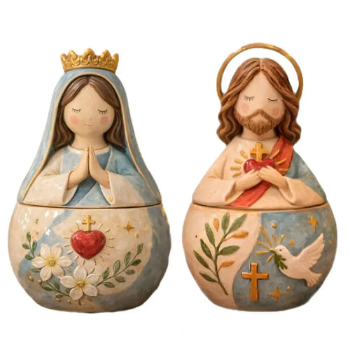 Boîte à bijoux chrétienne – Vierge Marie et Jésus en prière