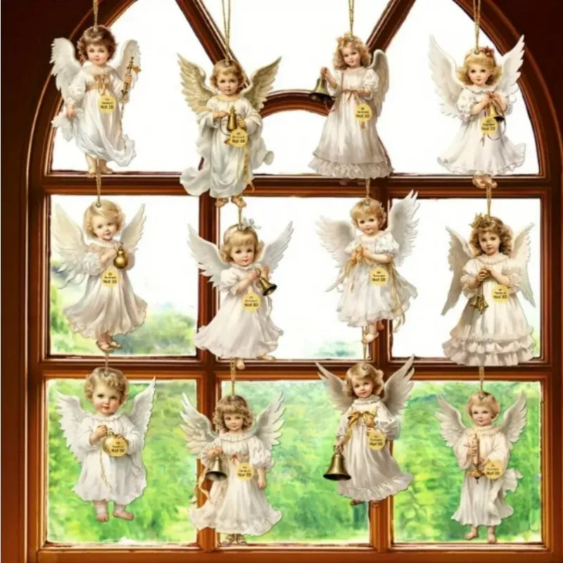 Anges de Noël vintage en bois – 12, 24 ou 60 suspensions – visuel fournisseur 4