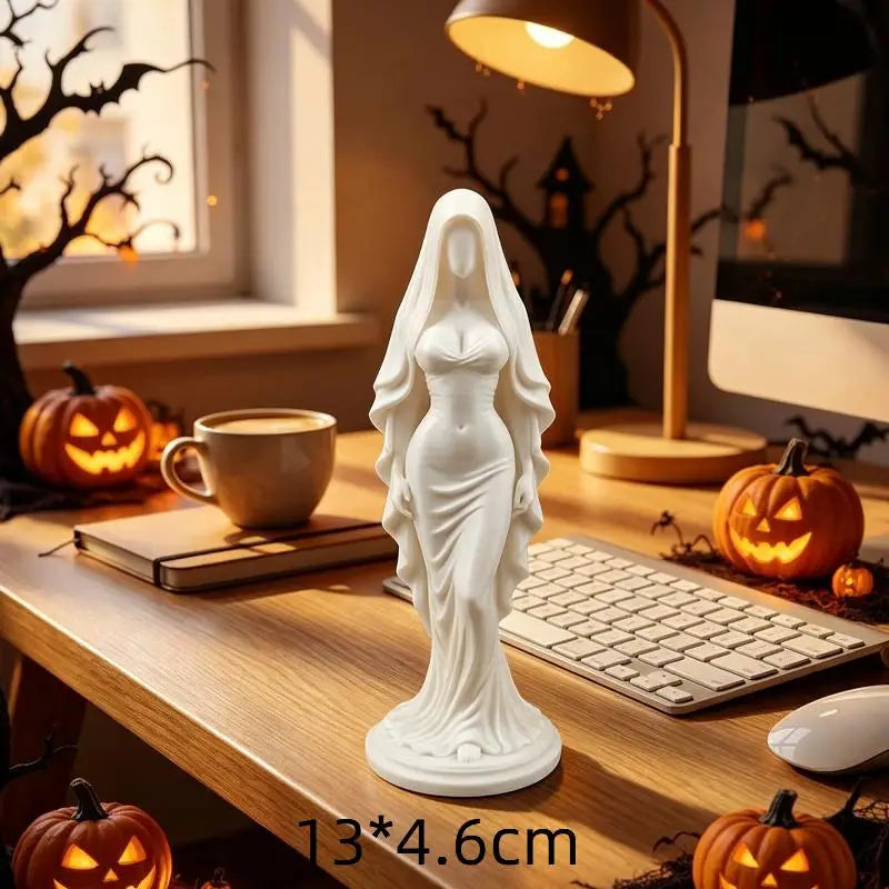 Ange en prière – figurine blanche et dorée imprimée en 3D