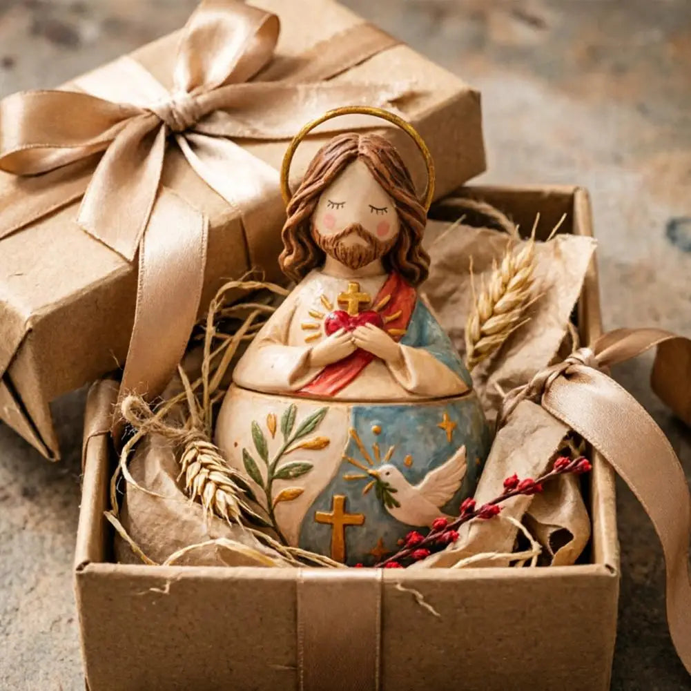 Boîte à bijoux chrétienne – Vierge Marie et Jésus en prière