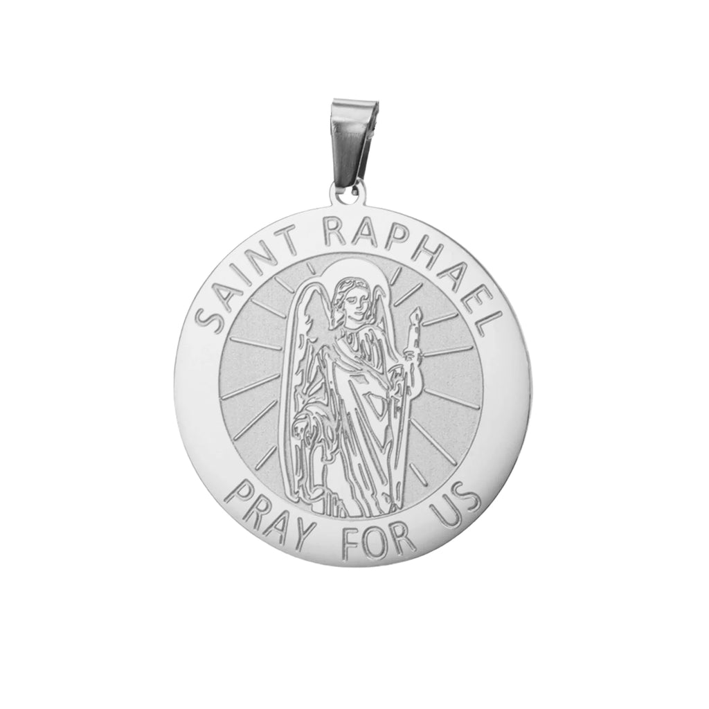 Médaille Saint Raphaël Archange – pendentif avec prière latine