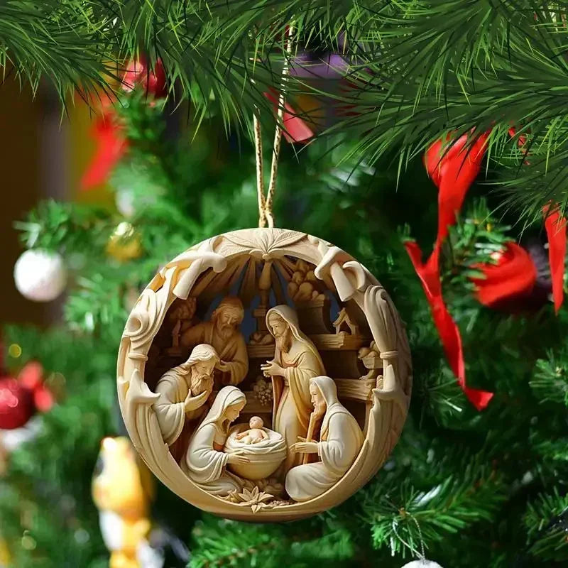 Décoration de Noël chrétienne : suspension Nativité en acrylique imprimé – visuel fournisseur 2