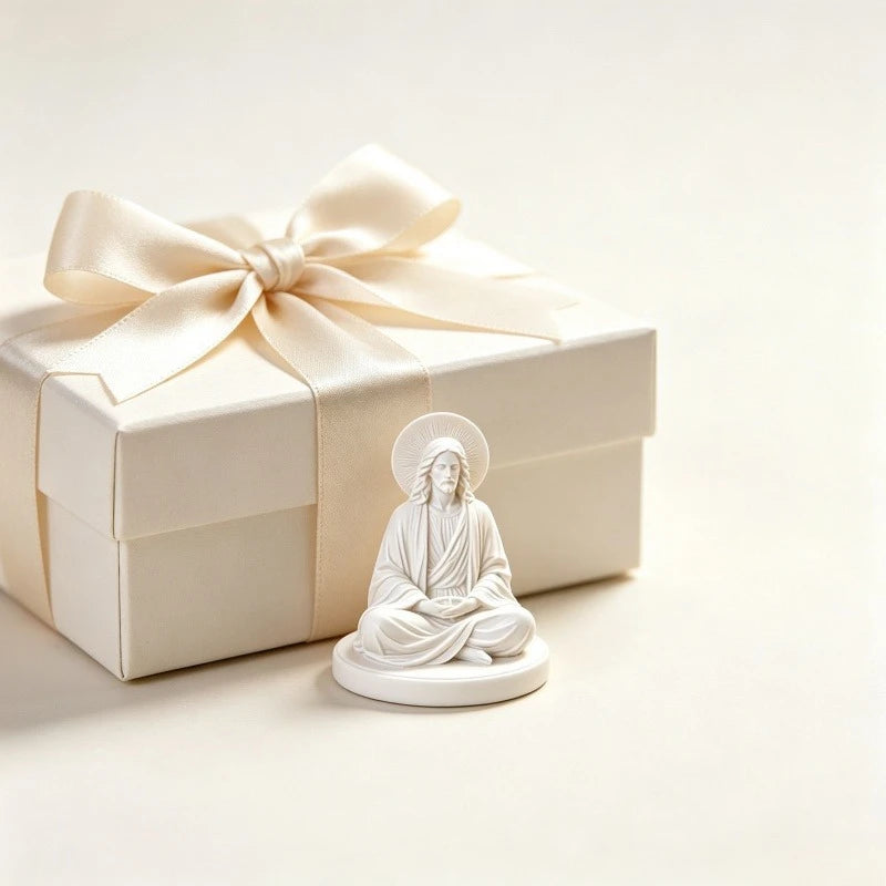 Jésus assis en méditation – figurine blanche imprimée en 3D – visuel fournisseur 5