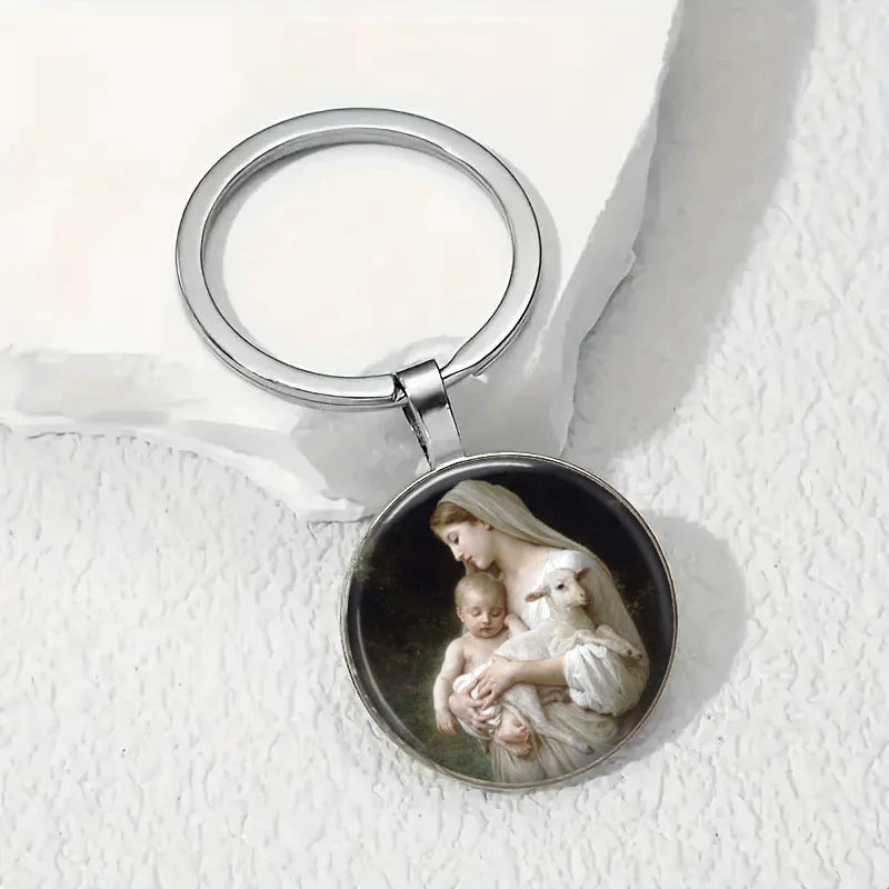 Collier Sainte Famille – pendentif illustré en verre – visuel fournisseur 7