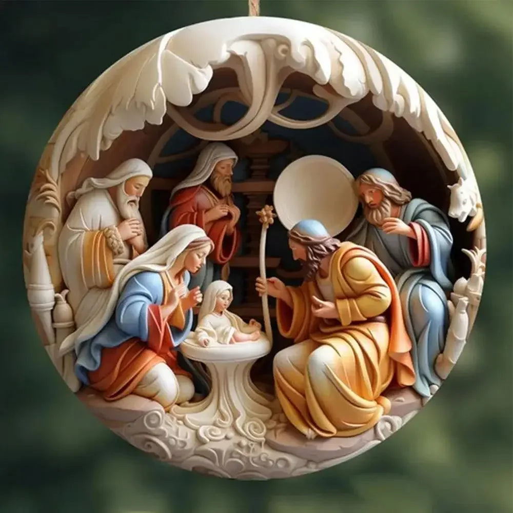 Décoration de Noël chrétienne : suspension Nativité en acrylique imprimé – visuel fournisseur 10