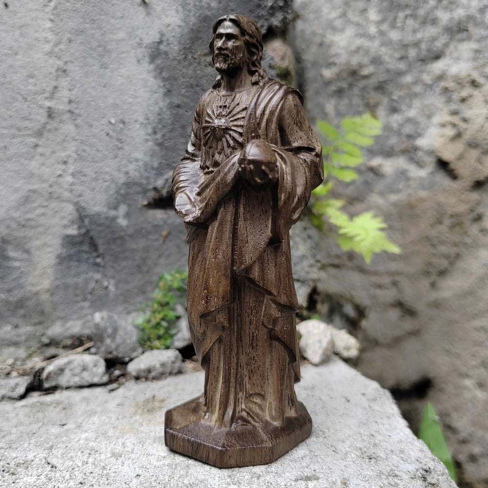 Sacré-Cœur de Jésus – figurine décorative aspect bois – visuel fournisseur 5