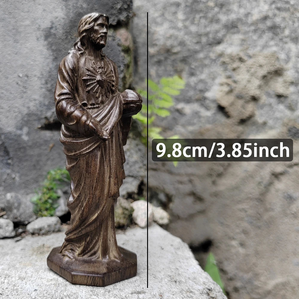 Sacré-Cœur de Jésus – figurine décorative aspect bois – visuel fournisseur 3