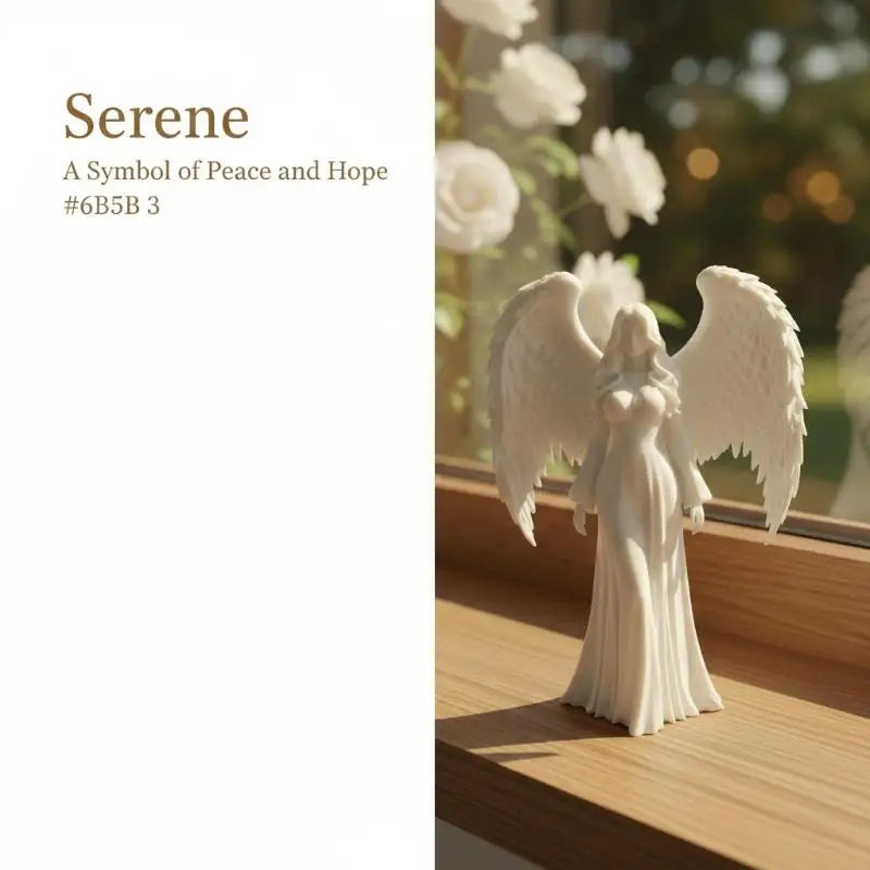 Ange en prière – figurine blanche et dorée imprimée en 3D