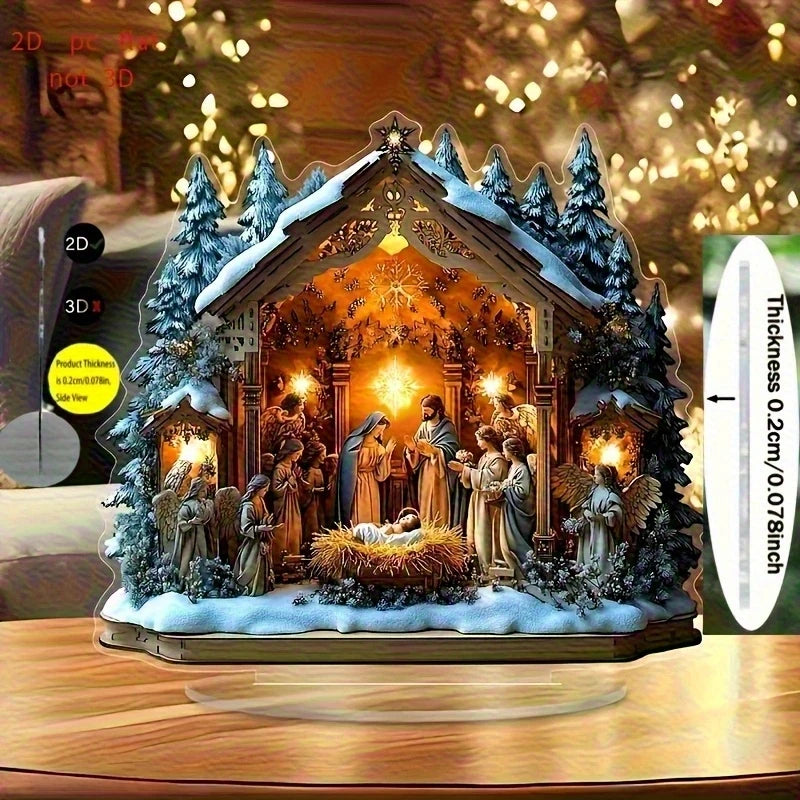 Nativité et Vierge Marie – décor illustré en acrylique 2D – visuel fournisseur 2