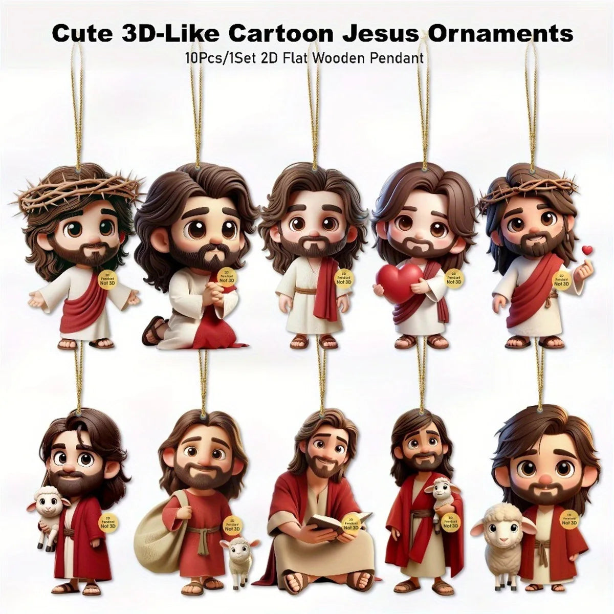 Suspensions Jésus en acrylique – lot de 10 – visuel fournisseur 5