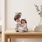 Petite crèche Sainte Famille avec palmier – résine – détail 7