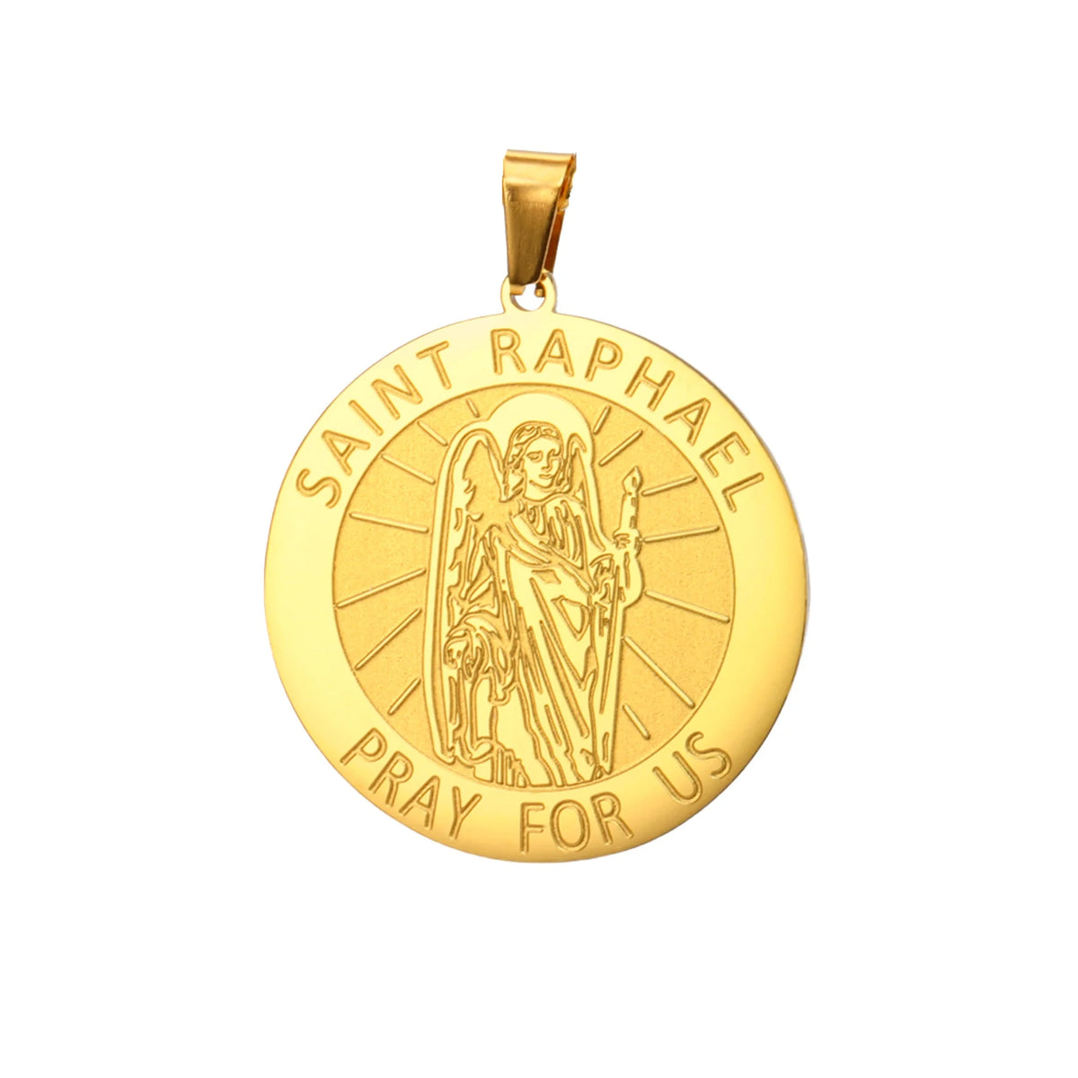 Médaille Saint Raphaël Archange – pendentif avec prière latine