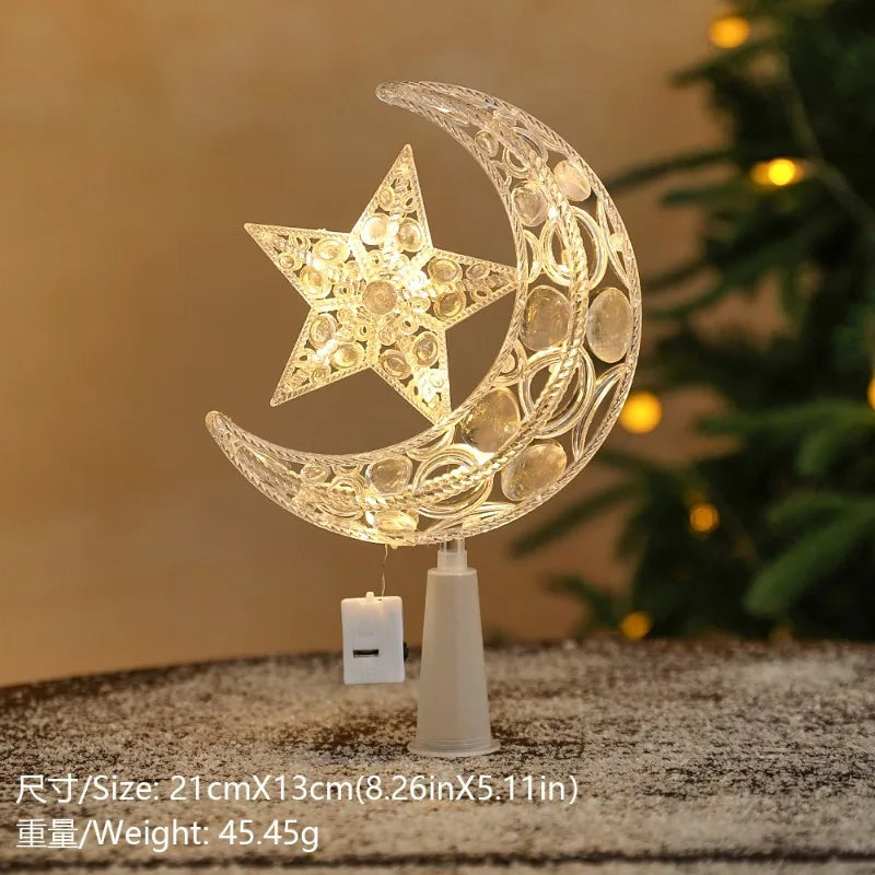 Étoiles et lunes lumineuses LED – modèles de Noël – détail 10