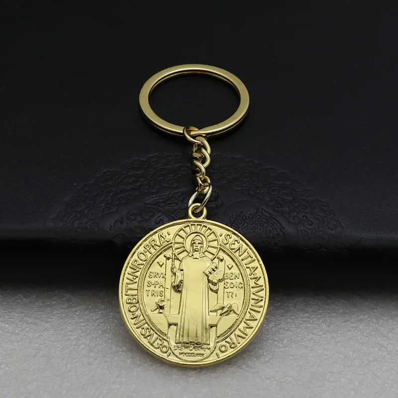 Porte-clés médaille de Saint-Benoît double face – 3 finitions
