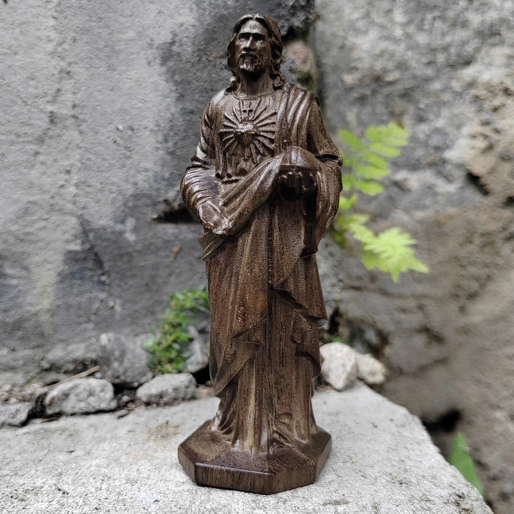 Sacré-Cœur de Jésus – figurine décorative aspect bois – visuel fournisseur 4