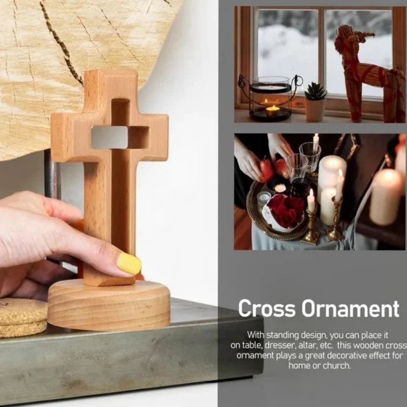 Crucifix en bois sur socle – Jésus-Christ