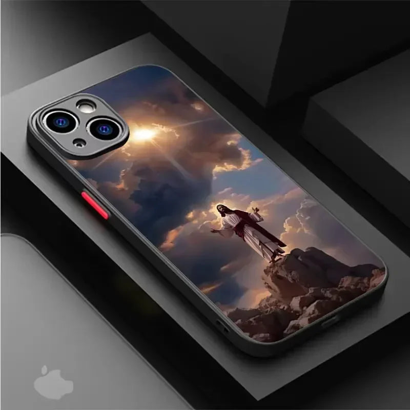 Coque Chrétienne iPhone 17 16 15 14 13 12 11 Pro Max Mini SE 7 8 Plus Air Antichoc Stella Christi