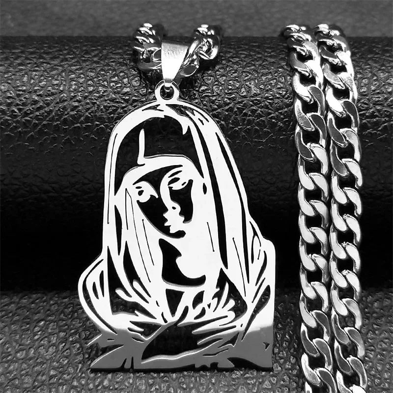 Collier croix du Christ et couronne d’épines – acier inoxydable