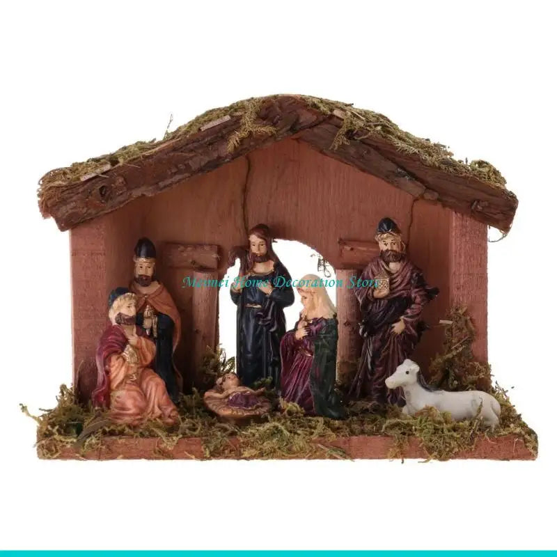 Petite crèche de Noël avec étable – scène de Nativité – visuel fournisseur 2