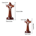 Croix ajourée en bois sur socle – 2 tailles