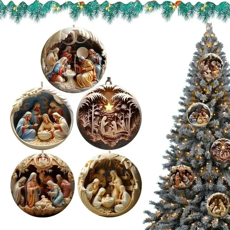 Décoration de Noël chrétienne : suspension Nativité en acrylique imprimé – visuel fournisseur 4