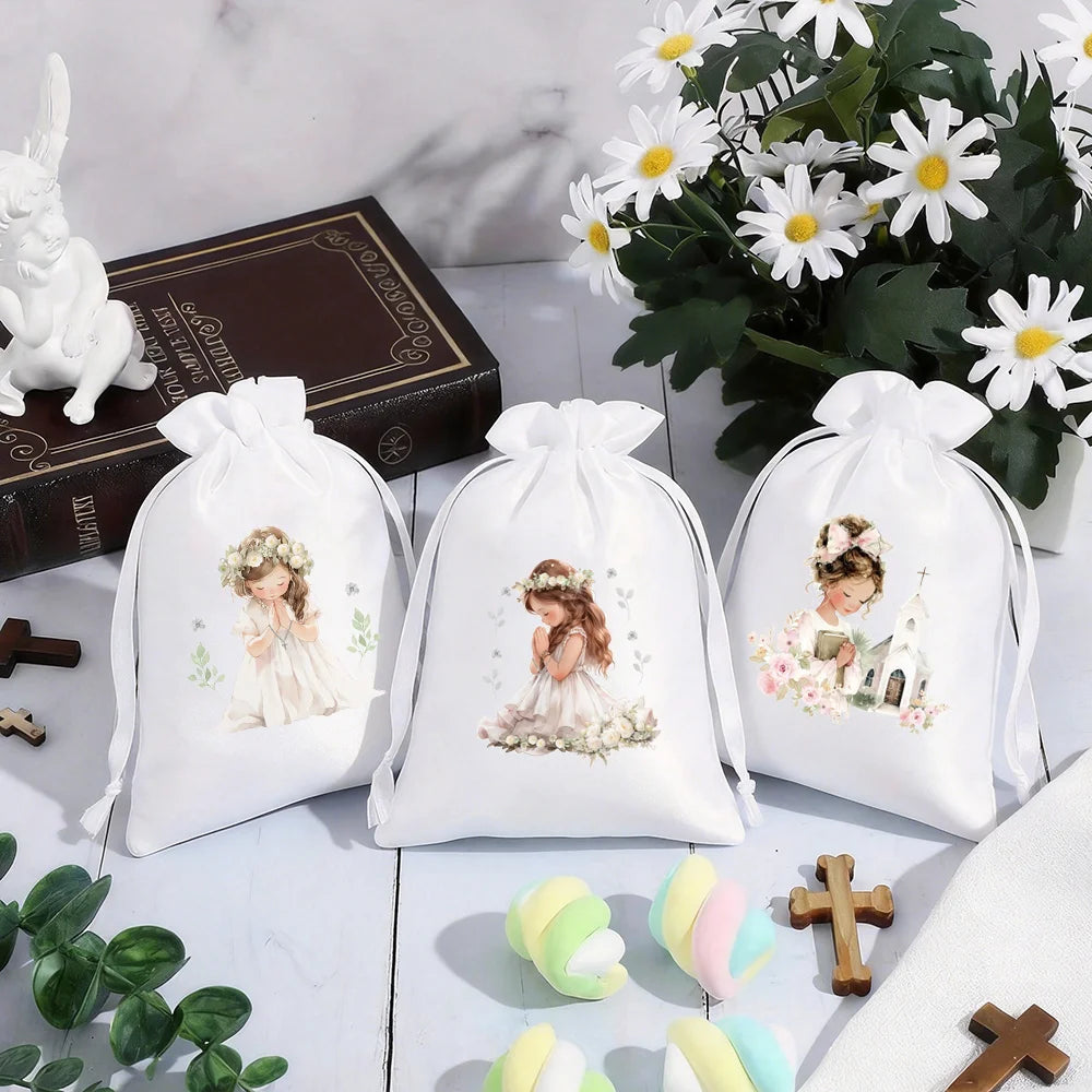 Sacs cadeaux Première Communion 13 × 18 cm – lot de 5