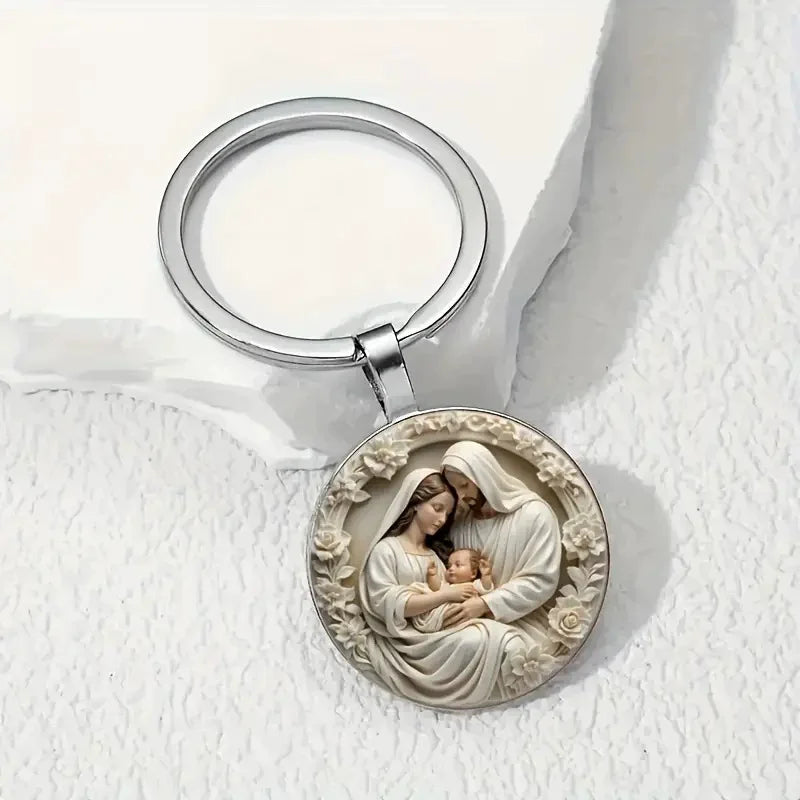 Collier Sainte Famille – pendentif illustré en verre – visuel fournisseur 9