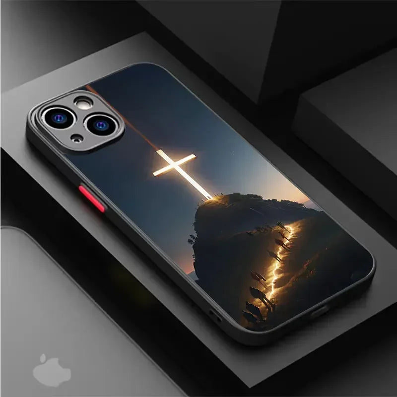 Coque Chrétienne iPhone 17 16 15 14 13 12 11 Pro Max Mini SE 7 8 Plus Air Antichoc Stella Christi