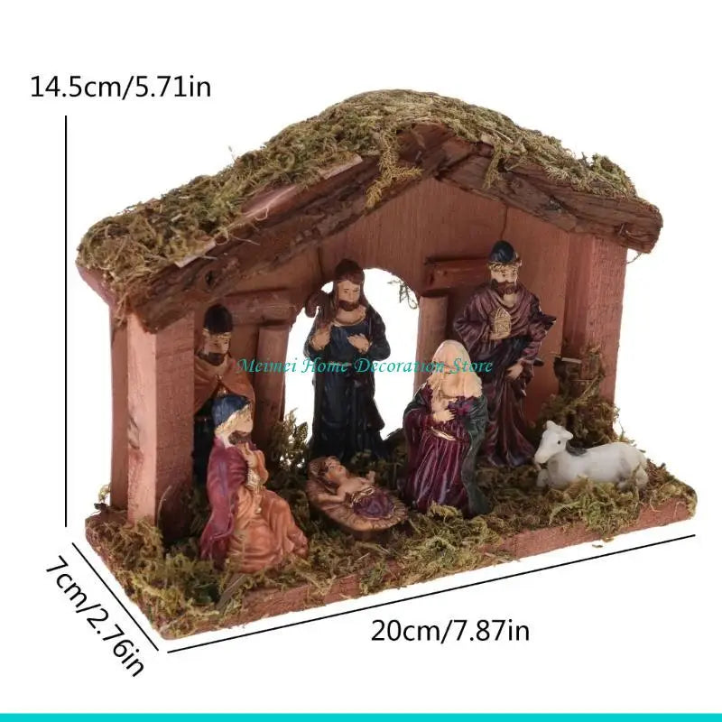 Petite crèche de Noël avec étable – scène de Nativité – visuel fournisseur 6